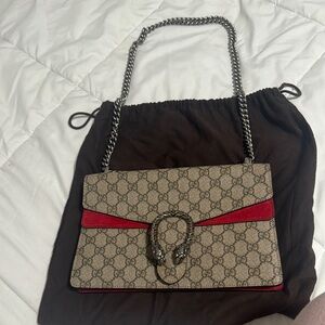 Gucci Cream and Red Dionysus Shoulder Bag